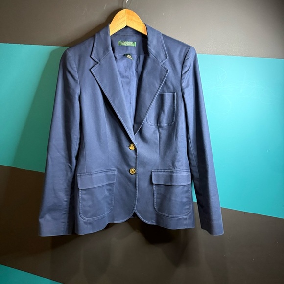 Ralph Lauren Blue and Gold Tailored Blazer - Picture 1 of 8